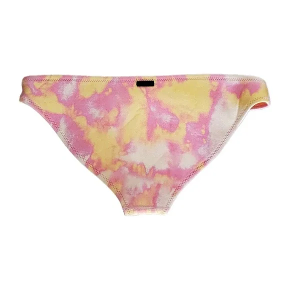 TRIANGL Women's Small Swim Bikini Bottoms Tie Dye Pink Orange Neon Neoprene - Picture 2 of 8